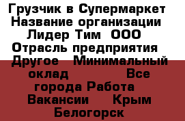 Грузчик в Супермаркет › Название организации ­ Лидер Тим, ООО › Отрасль предприятия ­ Другое › Минимальный оклад ­ 19 000 - Все города Работа » Вакансии   . Крым,Белогорск